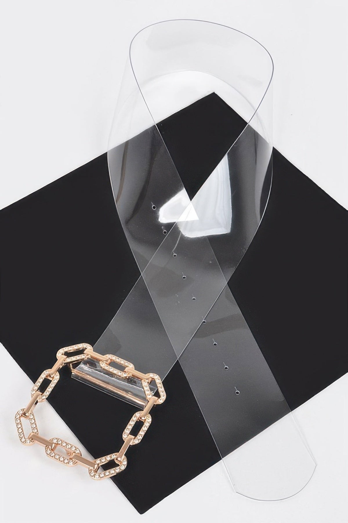 Clear Waist Belt with Metal Hardware Modern Style