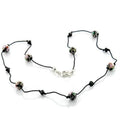 Brass Necklace with Epoxy in Multi Color
