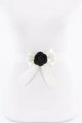 Flower Satin Ribbon Elastic Belt
