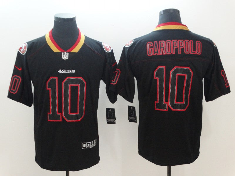 Men's San Francisco 49ers #10 Jimmy Garoppolo Black Game Player jersey