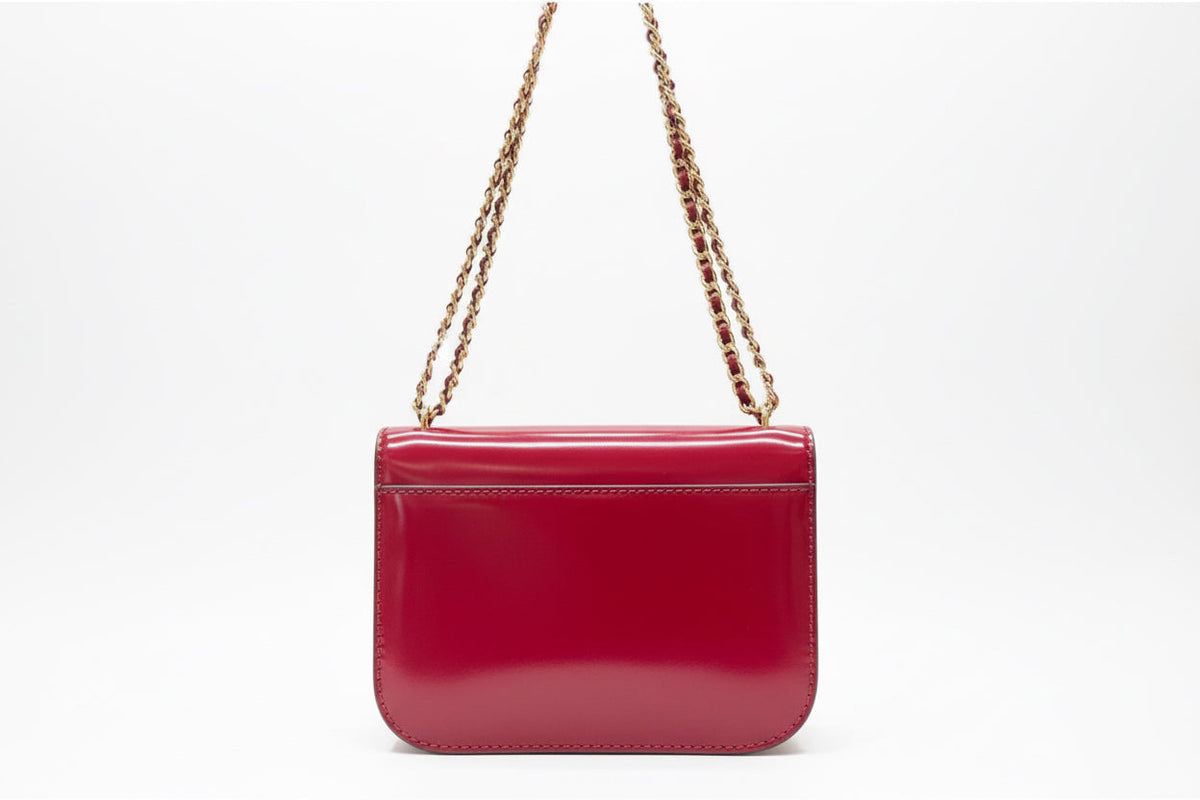 NWT Tory Burch Britten Smooth Small Adjustable Leather Shoulder/ Crossbody Bag In Red