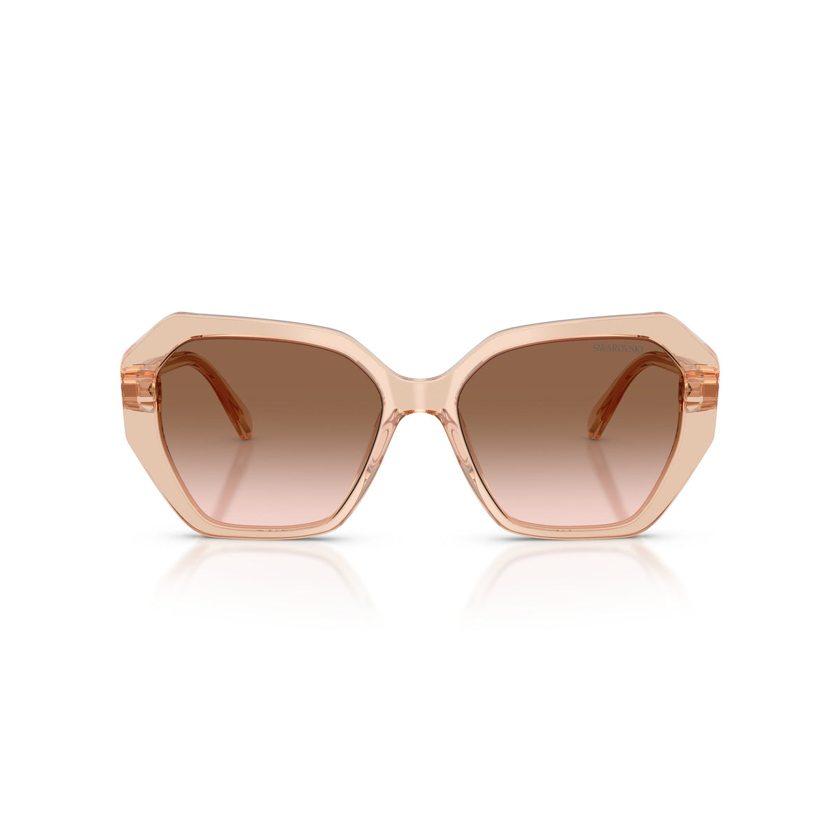 0Sk6017 Oversized Geometric Frame Sunglasses with Crystal Embellishments