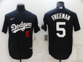 Men's Los Angeles Dodgers Freddie Freeman #5 Black Stitched jersey