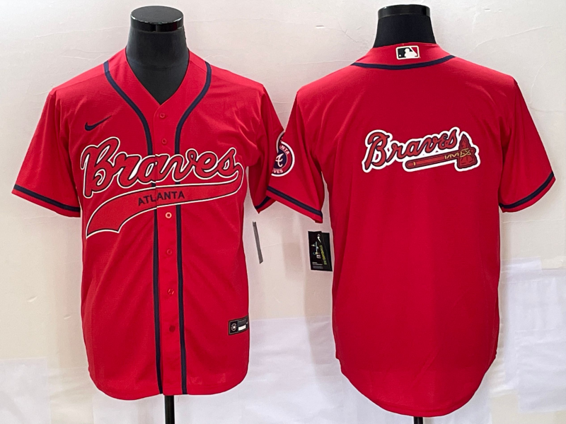 Men's Atlanta Braves Red Replica Team Jersey1 Joint Edition