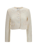 Self-Portrait Women Bouclé Jacket With Lace Collar