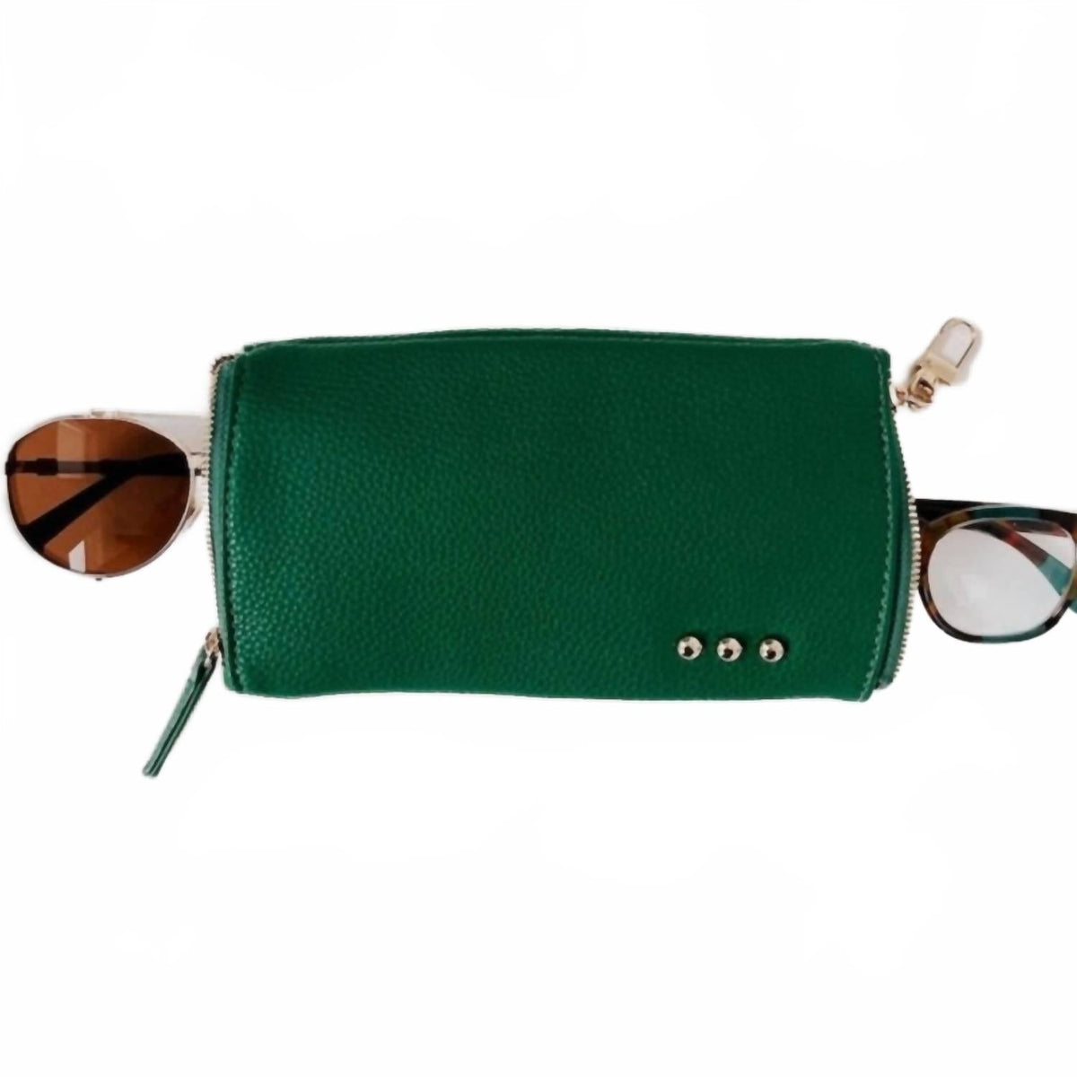 Women's Skyla 2-In-1 Glasses Case Holder In Emerald Green Vegan Leather