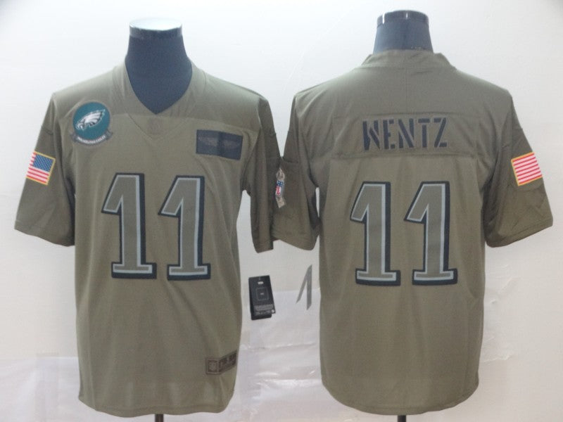 Men's Philadelphia Eagles Carson Wentz #11 Brown Team Game jersey