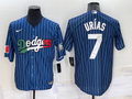Men's Los Angeles Dodgers Julio Urias #7 Blue Player Baseball jersey