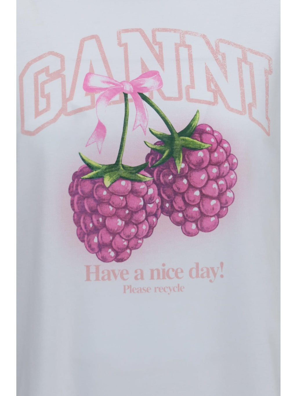 Ganni Women Cotton Raspberry T-Shirt