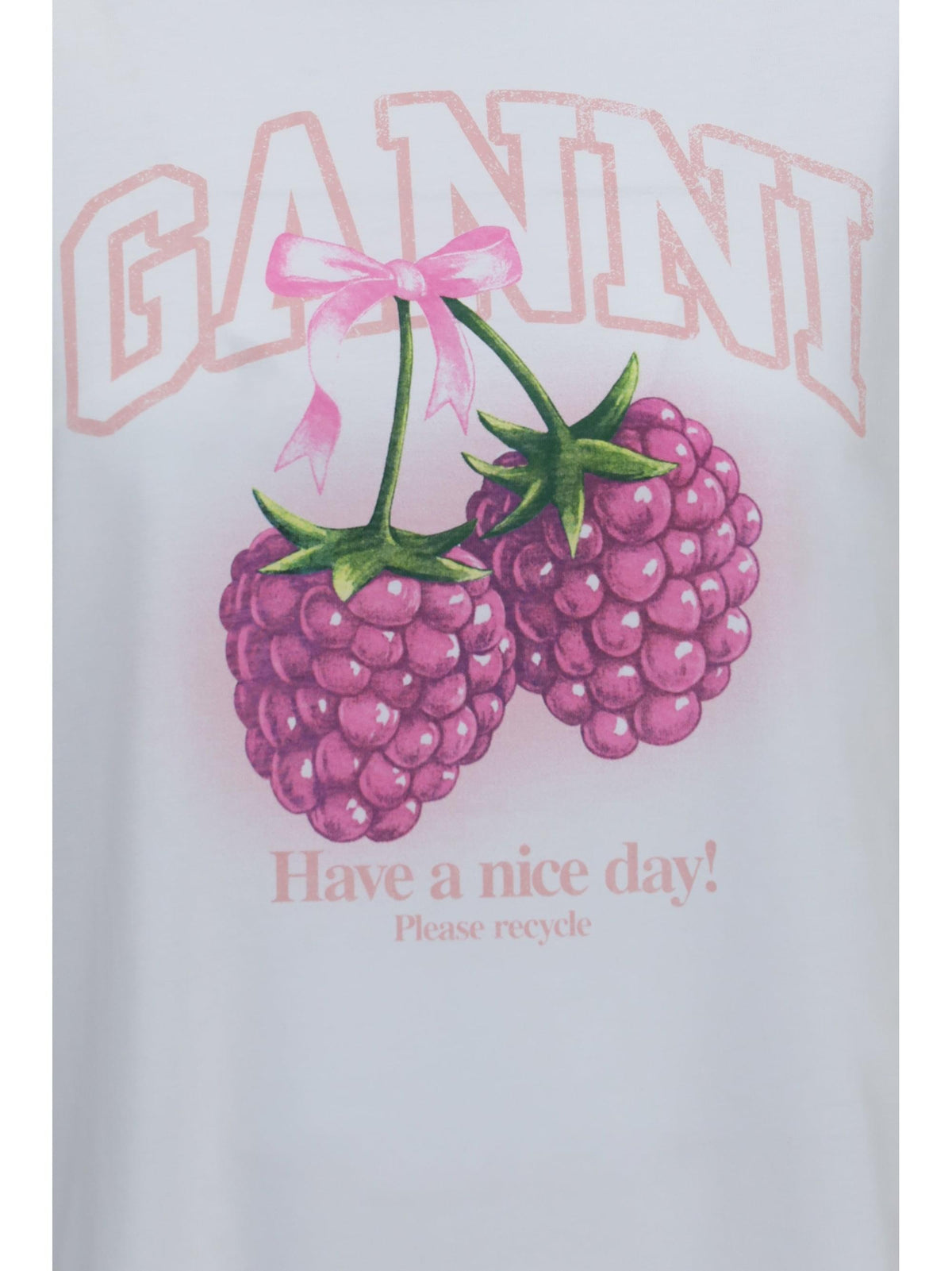 Ganni Women Cotton Raspberry T-Shirt
