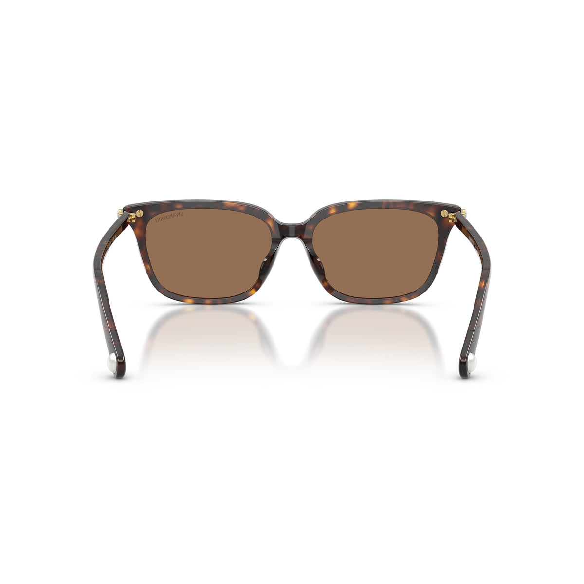 0Sk6064D Rectangular Tortoiseshell Sunglasses with Gold Accents