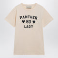 Valentino Panther Lady Cotton Jersey T-Shirt In Birch/Black Women