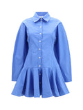 Ganni Women Cotton Shirt Dress With Balloon Skirt