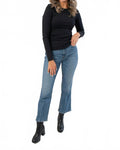 Roxi Ribbed Knit Top In Jet Black