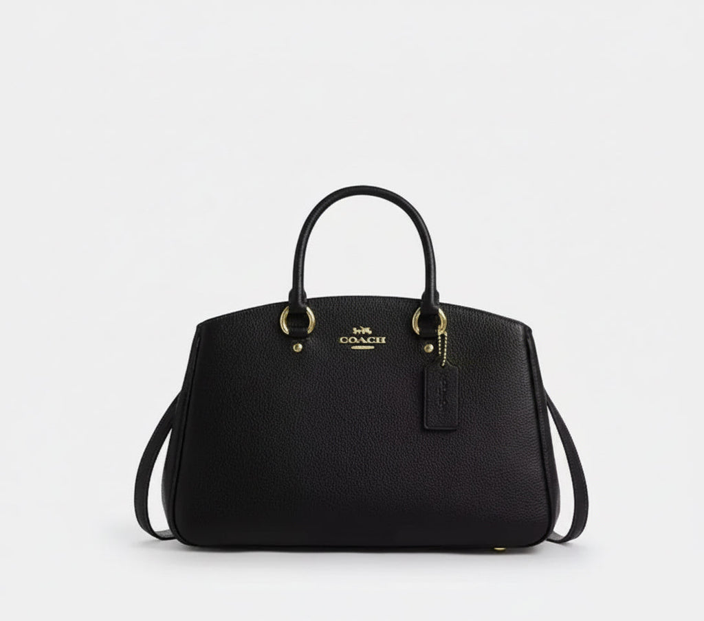 NWT Coach Savannah Carryall Leather Bag In Black