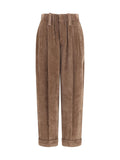Brunello Cucinelli Women Elasticated Viscose And Cashmere Pants