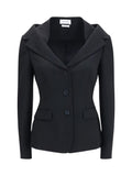 Alexander Mcqueen Women Structured Off-Shoulder Jacket With Harness Details