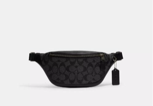 NWT Coach Warren Mini Belt Bag Fanny Pack In Signature Canvas & Smooth Leather
