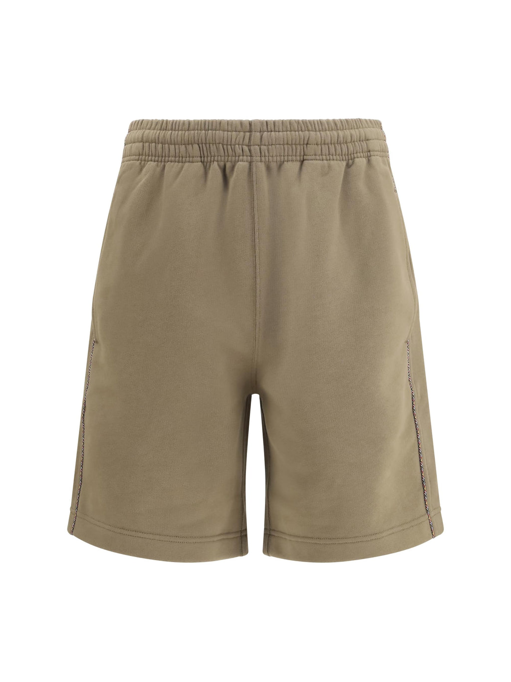 Burberry Men Cotton Shorts With Check Trims