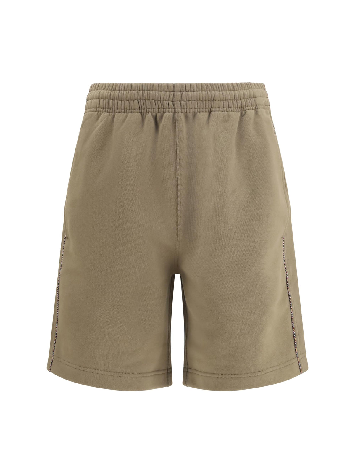 Burberry Men Cotton Shorts With Check Trims