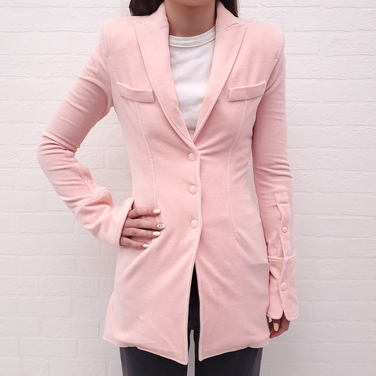 ALEXANDER WANG PINK VELVET BLAZER - SIZE 0
