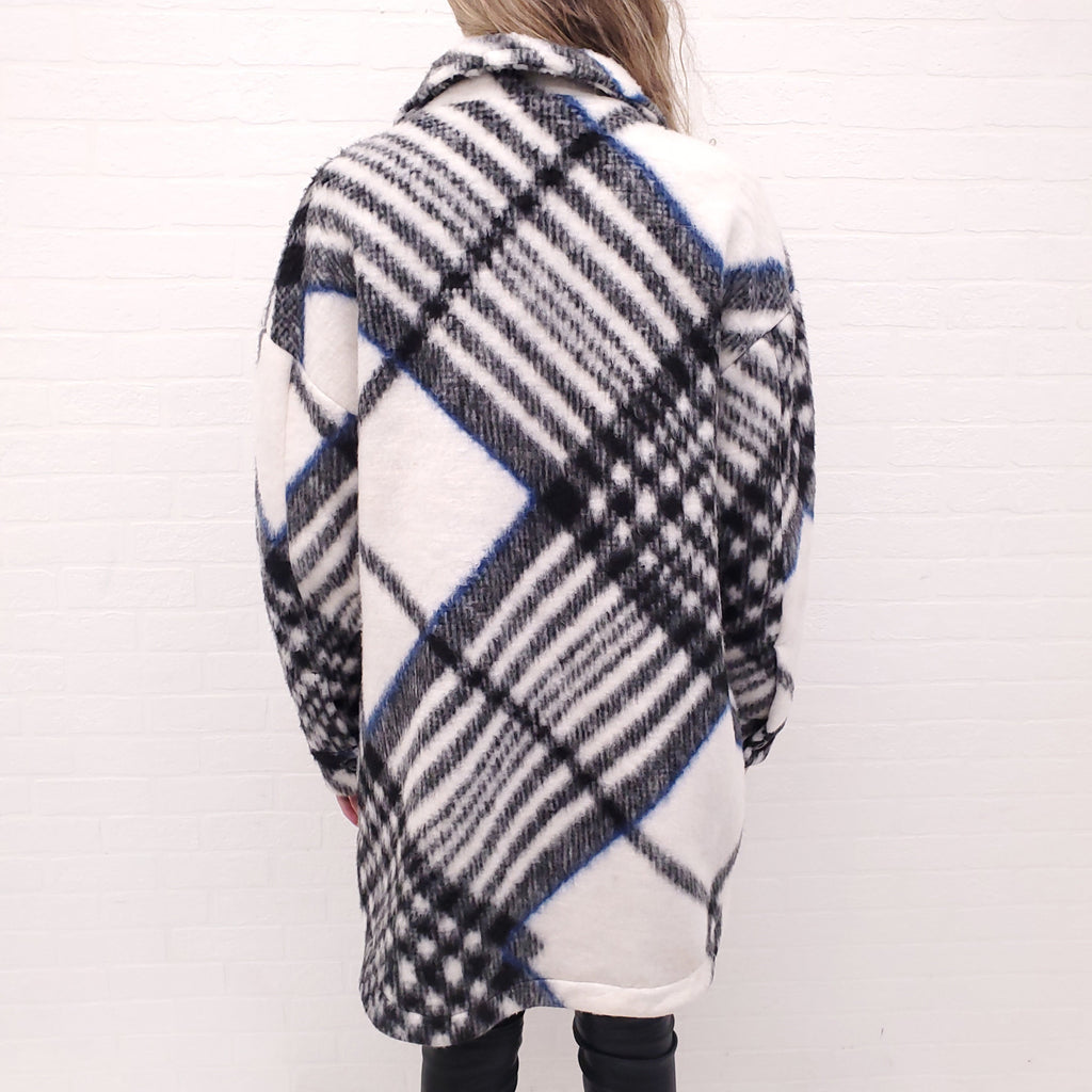ANINE BING PLAID SHACKET - SIZE S (OVERSIZED)