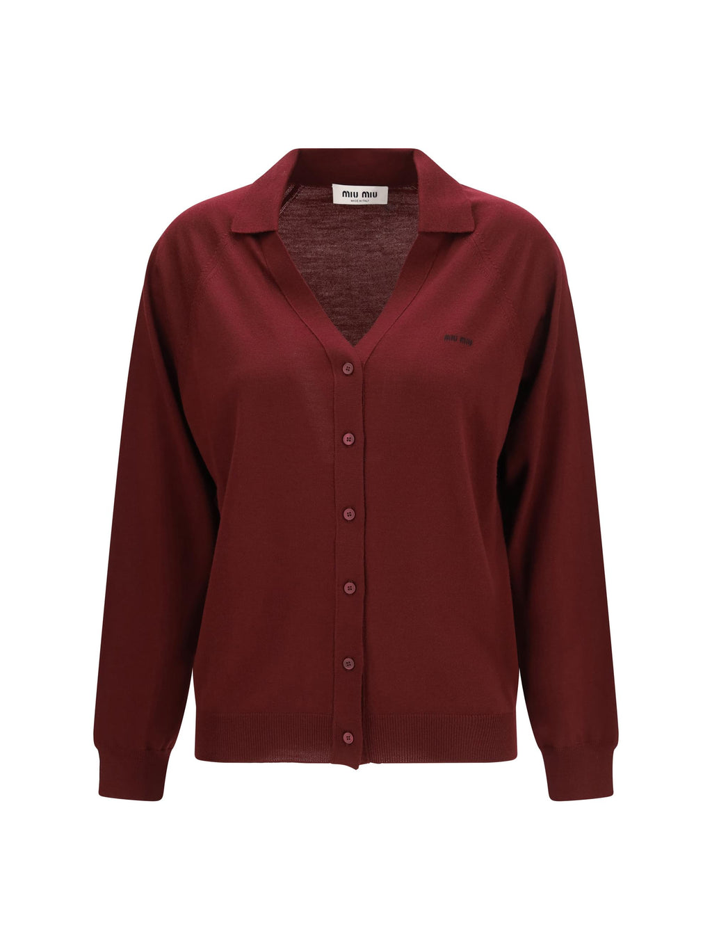 Miu Miu Women Virgin Wool Cardigan With A Collar