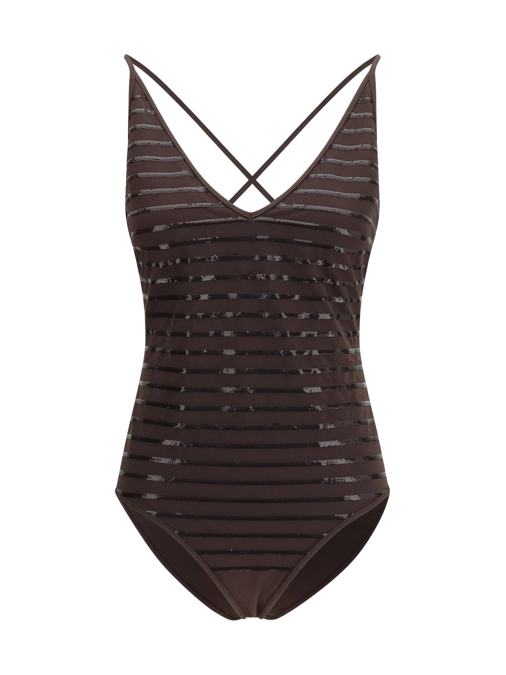 Brunello Cucinelli Women Shimmering Striped One-Piece Swimsuit