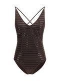 Brunello Cucinelli Women Shimmering Striped One-Piece Swimsuit