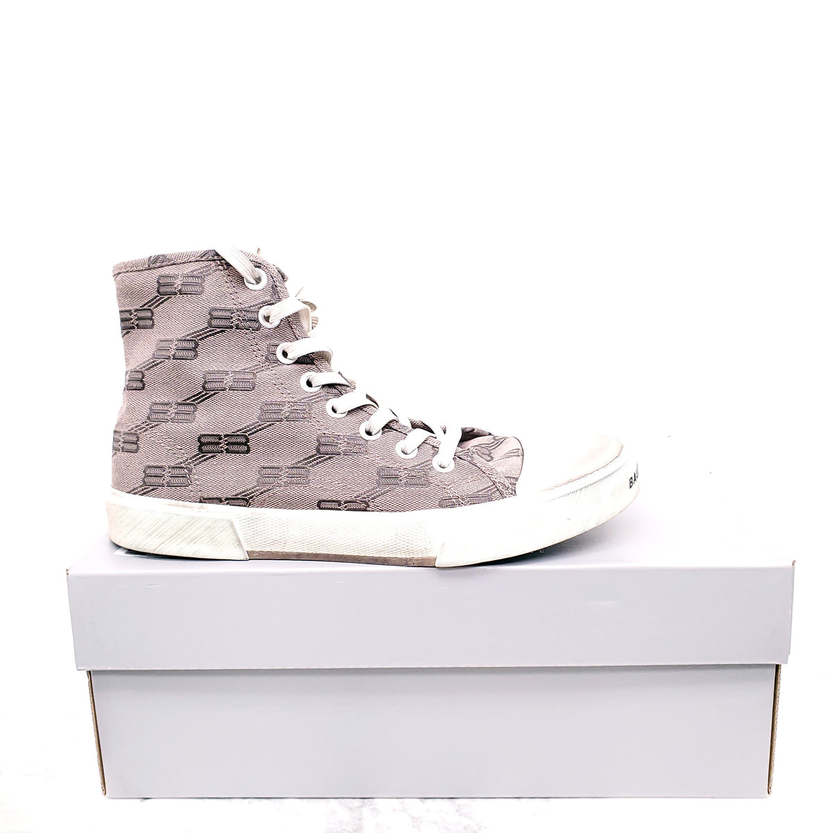 BALENCIAGA PARIS LOGO HIGH TOP SNEAKERS - SIZE 40