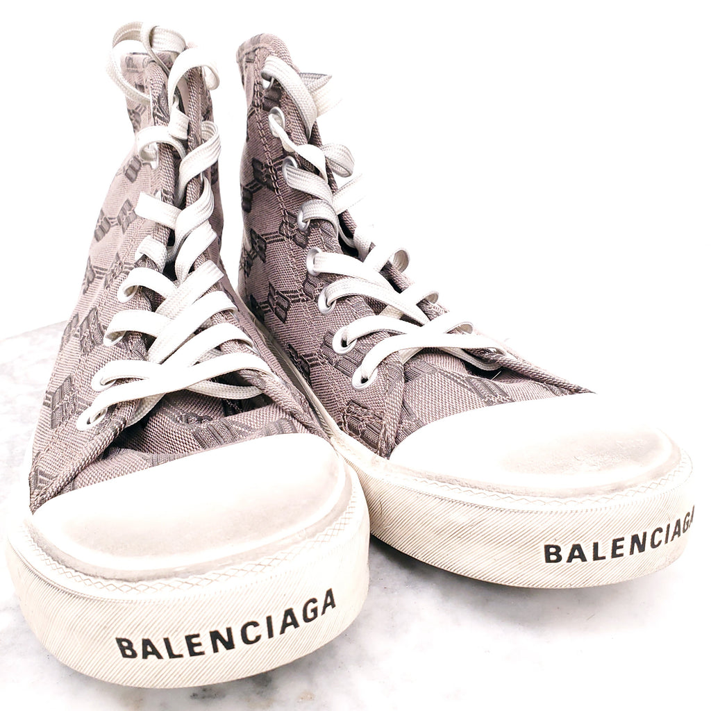 BALENCIAGA PARIS LOGO HIGH TOP SNEAKERS - SIZE 40
