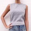BALENCIAGA SILVER LOGO SLEEVELESS SWEATER - SIZE 40