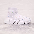 BALENCIAGA WHITE RAINBOW LOGO SOCK SNEAKERS - SIZE 40