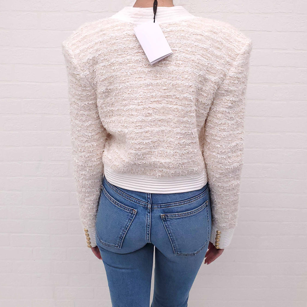 BALMAIN TWEED SWEATER JACKET - SIZE 42