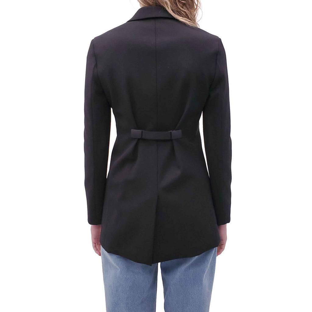 BOTTEGA VENETA BLACK TECH WOOL TWILL JACKET - SIZE 36