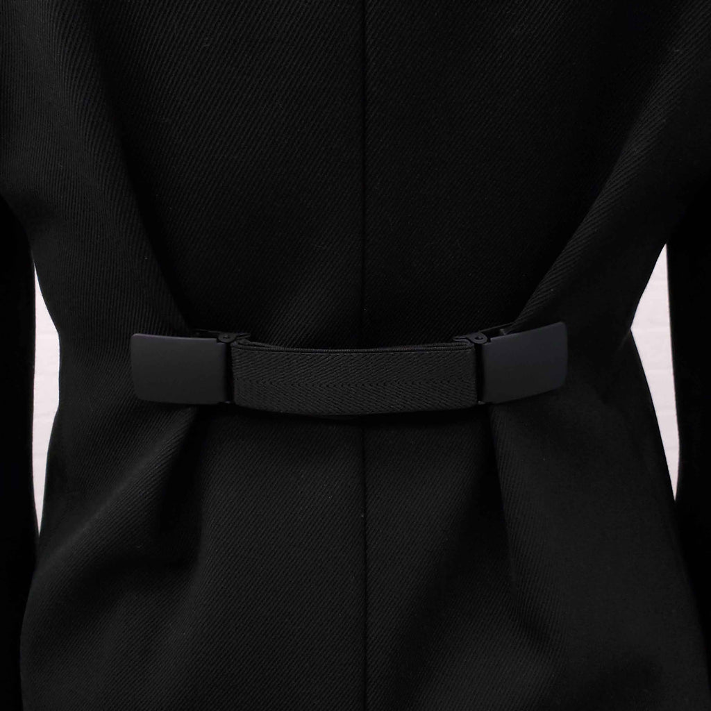 BOTTEGA VENETA BLACK TECH WOOL TWILL JACKET - SIZE 36