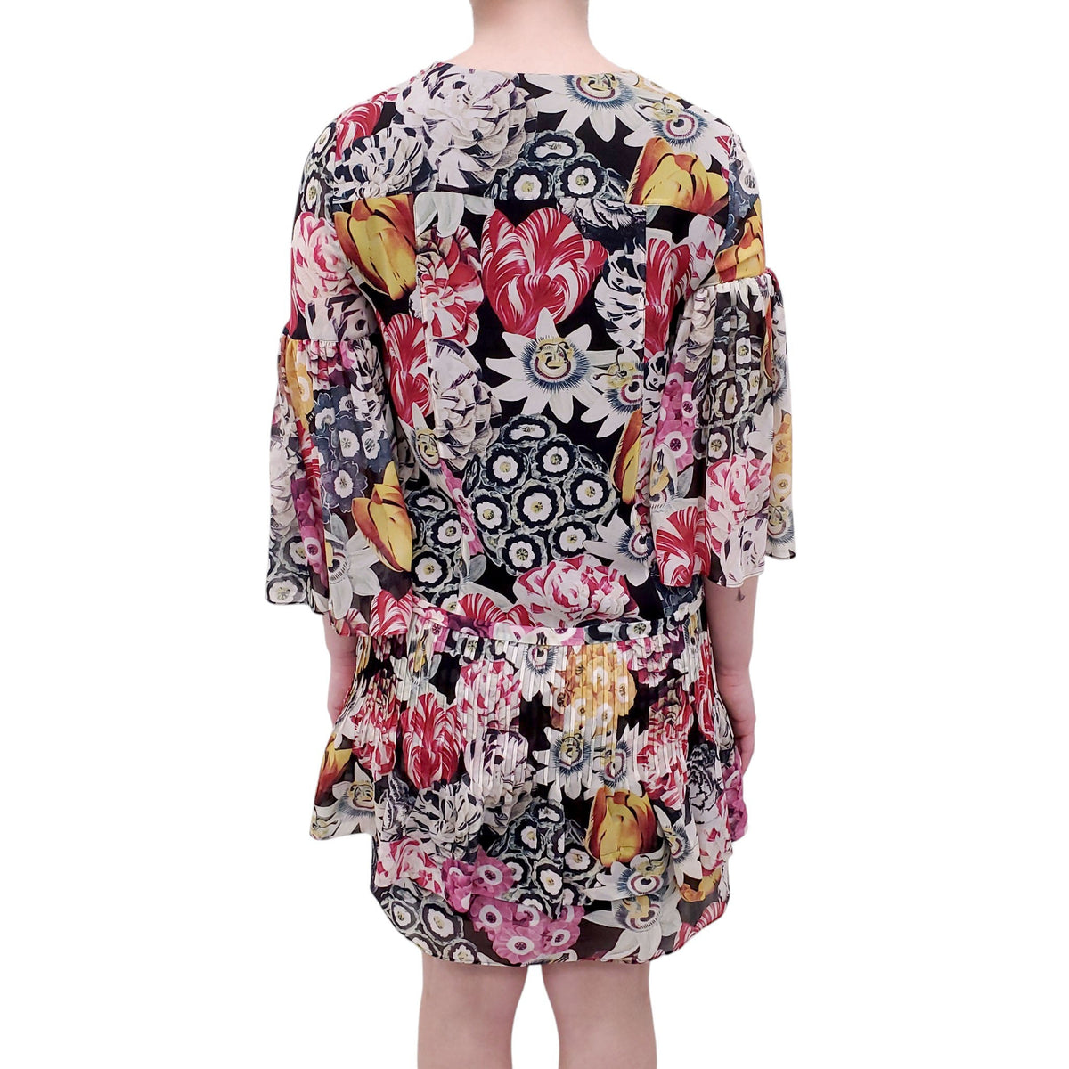 BURBERRY MULTICOLOURED FLORAL DRESS - SIZE US 4