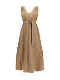 Brunello Cucinelli Women Midi Dress With Floral Motif