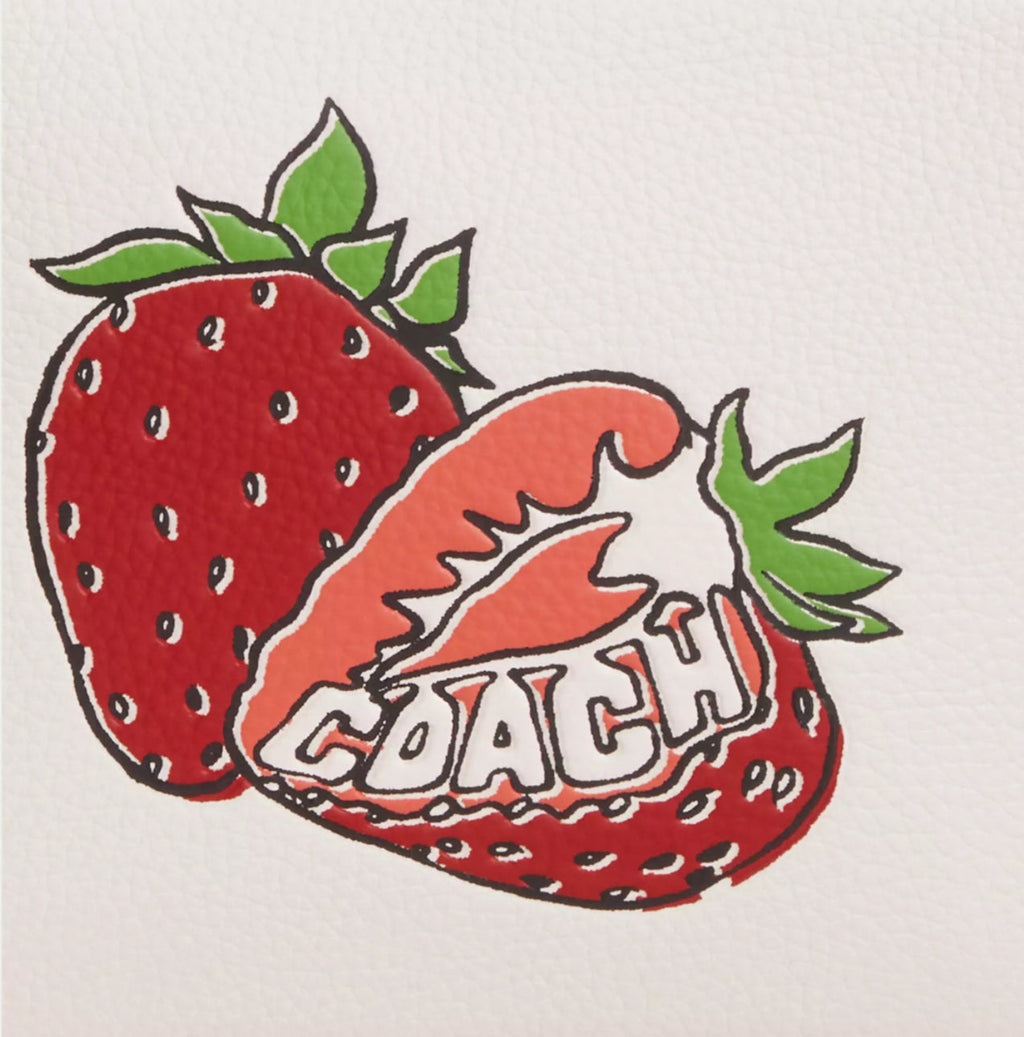 NWT Coach Leather Jamie Camera Medium Crossbody bag With Strawberry Graphic