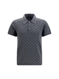Gucci Men Gg Jacquard Wool And Silk Polo Shirt