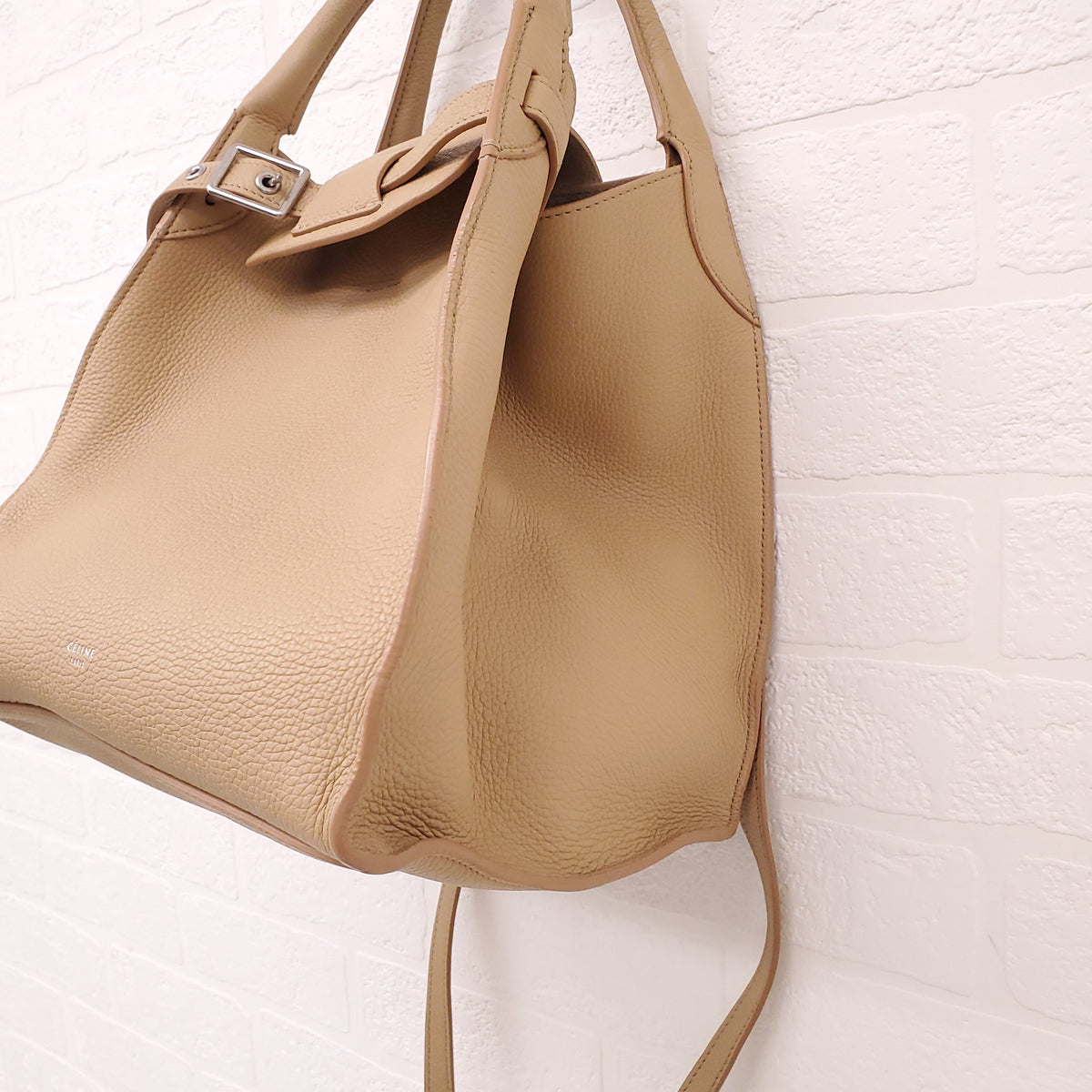 CELINE BEIGE LEATHER SMALL BIG CROSSBODY BAG