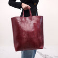 CELINE BURGUNDY PYTHON TOTE
