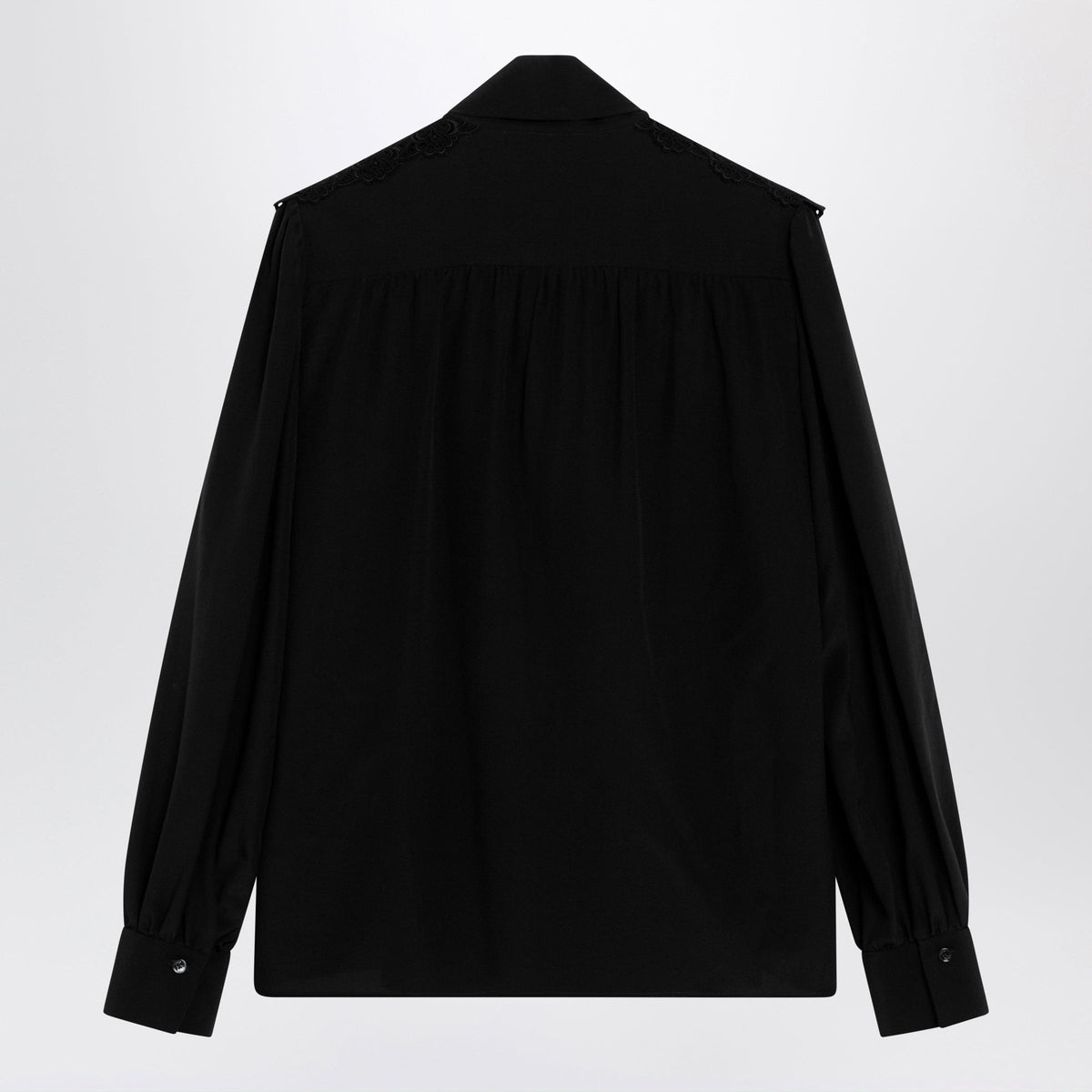 Chloe Black Silk Blouse With Lavalliã¨Re Women