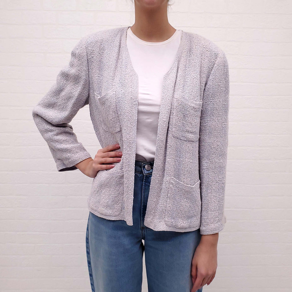 CHANEL LILAC TWEED JACKET - SIZE 42