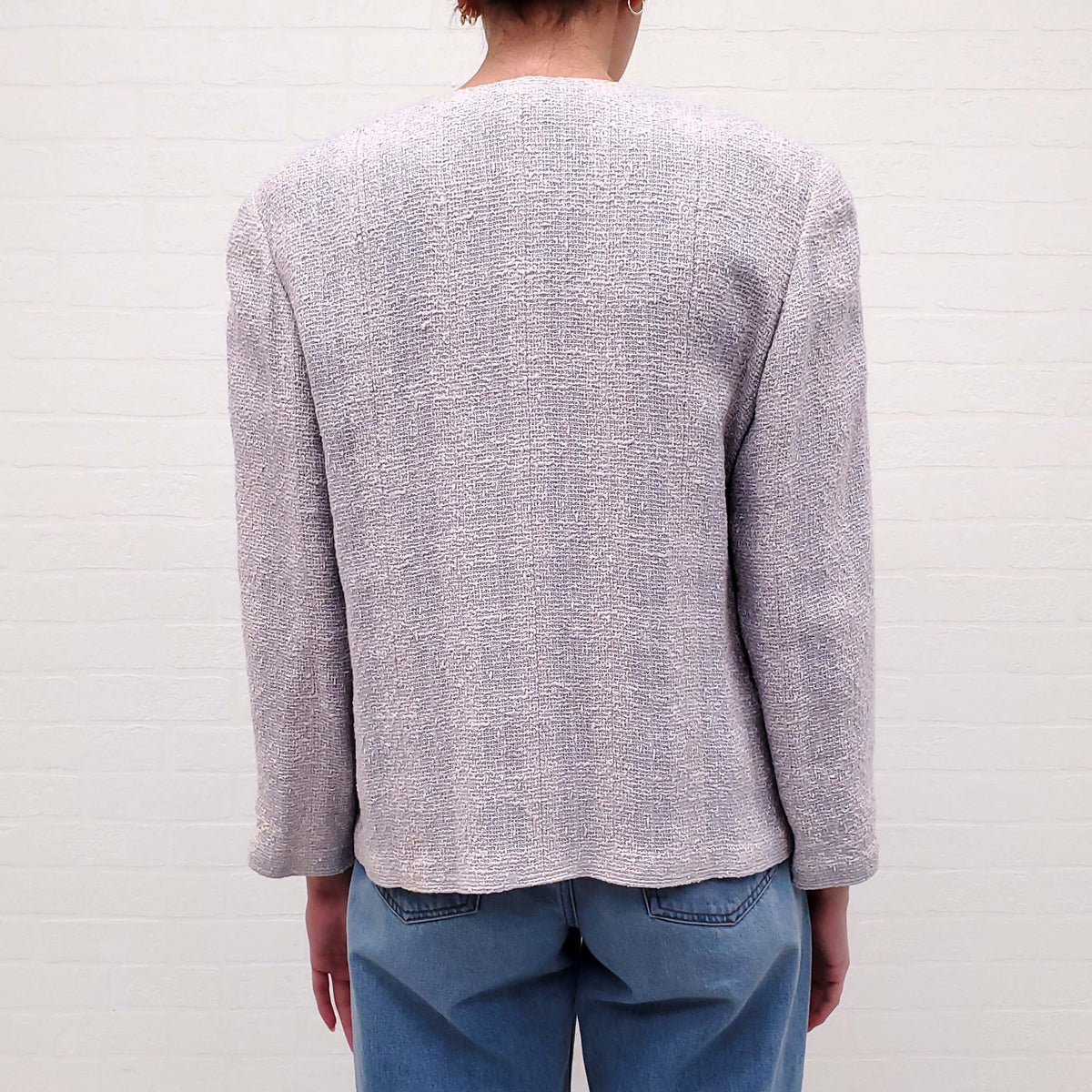 CHANEL LILAC TWEED JACKET - SIZE 42