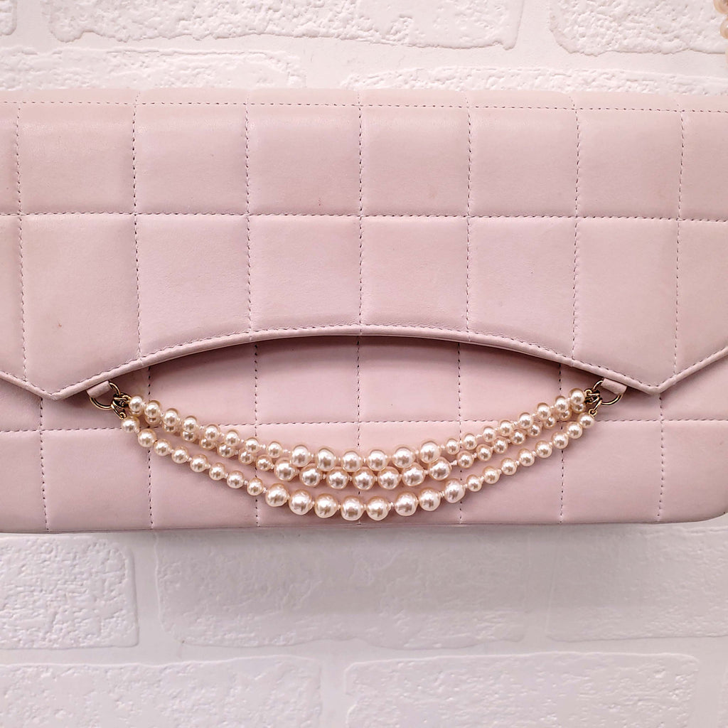 CHANEL PINK PEARL FLAP BAG