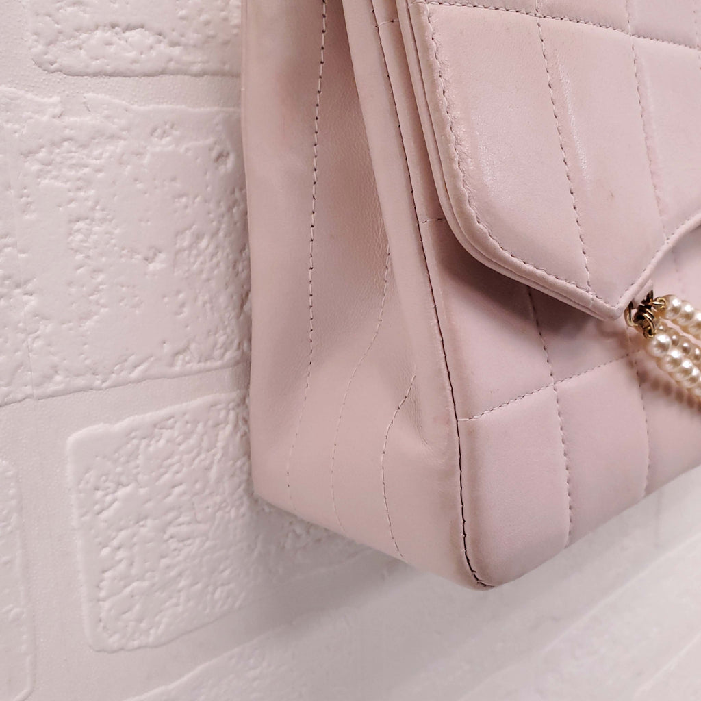 CHANEL PINK PEARL FLAP BAG