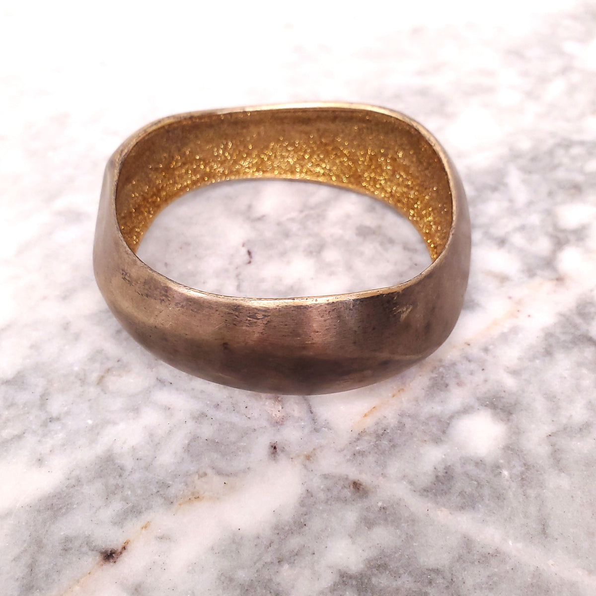 CHANEL VINTAGE BRONZE BANGLE WITH LOGO