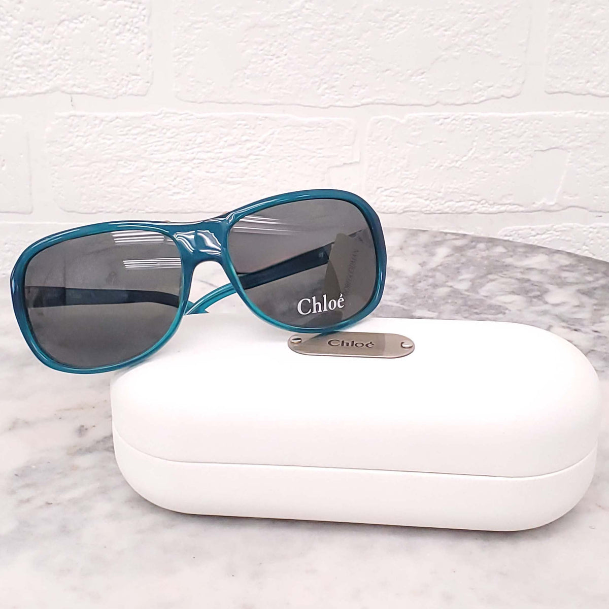 CHLOÉ TURQUOISE AVIATOR SUNGLASSES