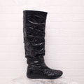 CHRISTIAN DIOR BLACK PATENT MOTO BOOT - SIZE 40